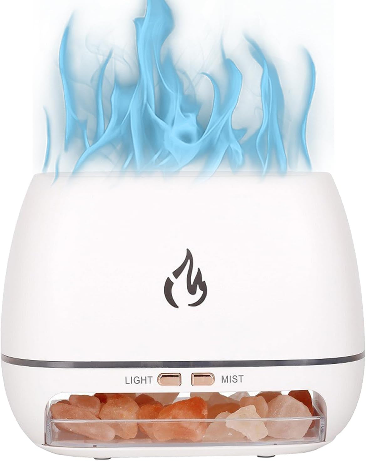 Salt Rock Aromatherapy Diffuser | Cool Mist Humidifier with Simulated Flame | Personal Care Small Appliances & Accessories in White, Black, and Yellow
