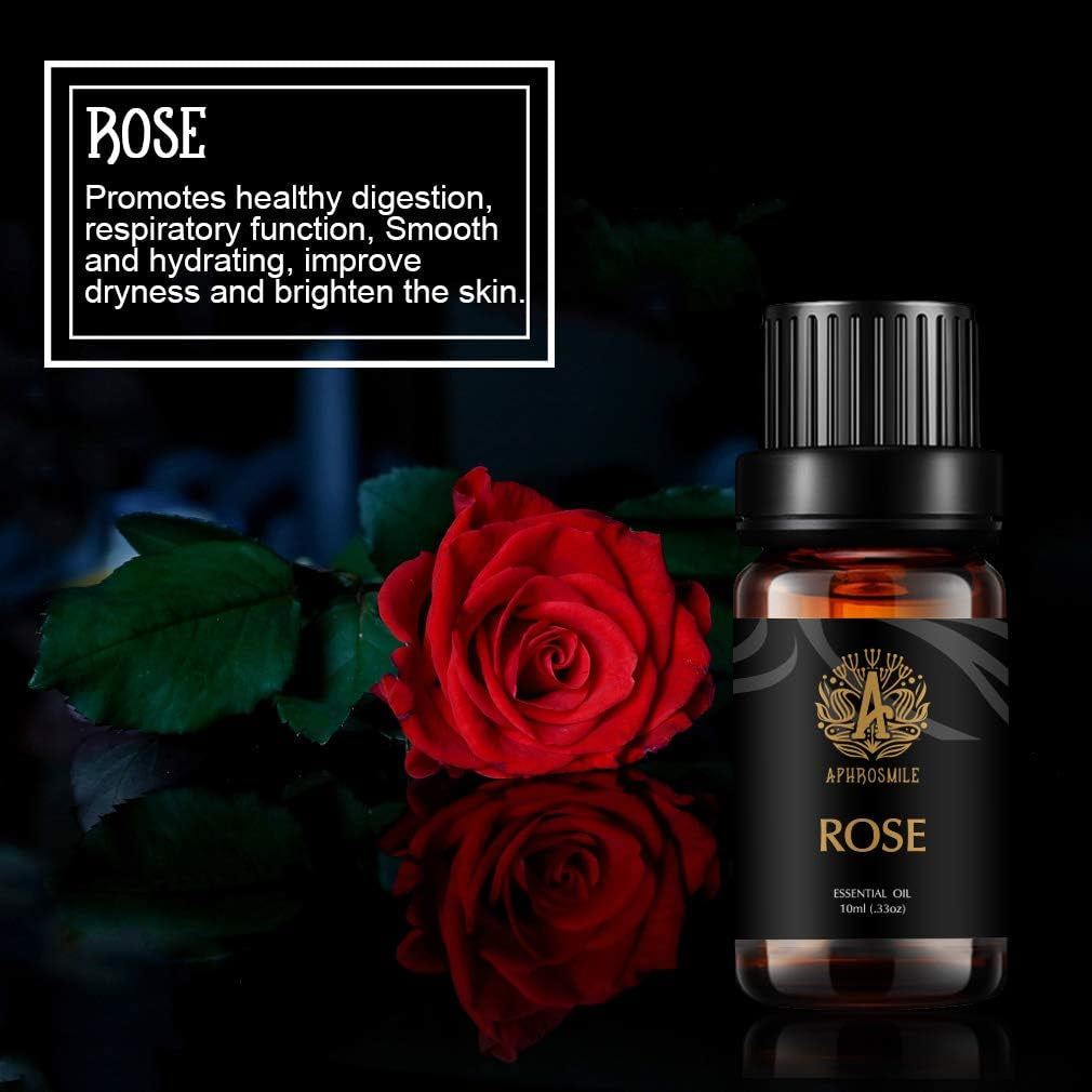 Aromatherapy Essential Oils Set, 100% Pure & Therapeutic Grade Essential Oils Rose Scent Set for Diffuser, Humidifier, Massage, Skin Care, Rose Aromatherapy Essential Oils Fragrance Oils Set 2 * 10Ml