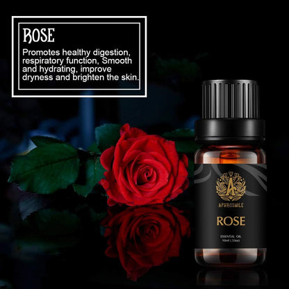 Aromatherapy Essential Oils Set, 100% Pure & Therapeutic Grade Essential Oils Rose Scent Set for Diffuser, Humidifier, Massage, Skin Care, Rose Aromatherapy Essential Oils Fragrance Oils Set 2 * 10Ml