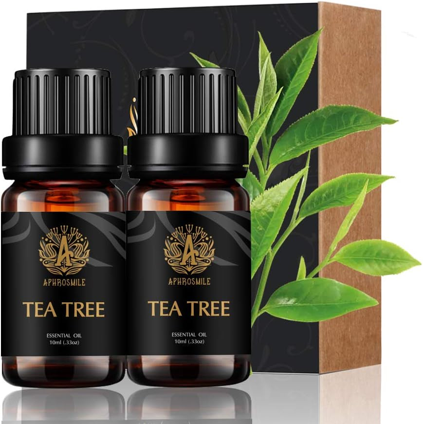 Aromatherapy Essential Oils Set, 100% Pure & Therapeutic Grade Tea Tree Essential Oils Scent Set for Diffuser, Humidifier, Massage, 2 * 10Ml Tea Tree Aromatherapy Essential Oils Fragrance Oils Sets
