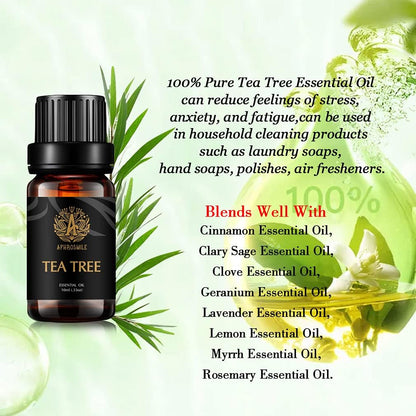 Aromatherapy Essential Oils Set, 100% Pure & Therapeutic Grade Tea Tree Essential Oils Scent Set for Diffuser, Humidifier, Massage, 2 * 10Ml Tea Tree Aromatherapy Essential Oils Fragrance Oils Sets