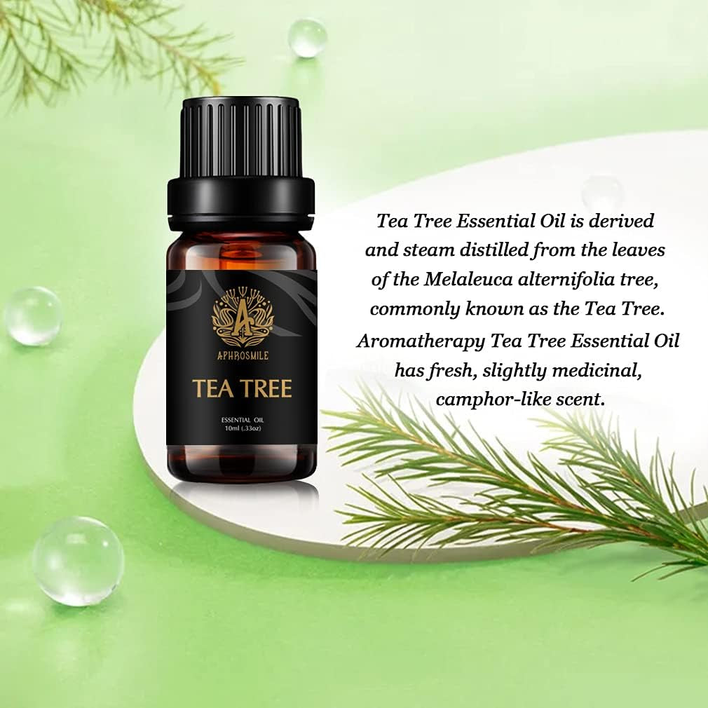 Aromatherapy Essential Oils Set, 100% Pure & Therapeutic Grade Tea Tree Essential Oils Scent Set for Diffuser, Humidifier, Massage, 2 * 10Ml Tea Tree Aromatherapy Essential Oils Fragrance Oils Sets