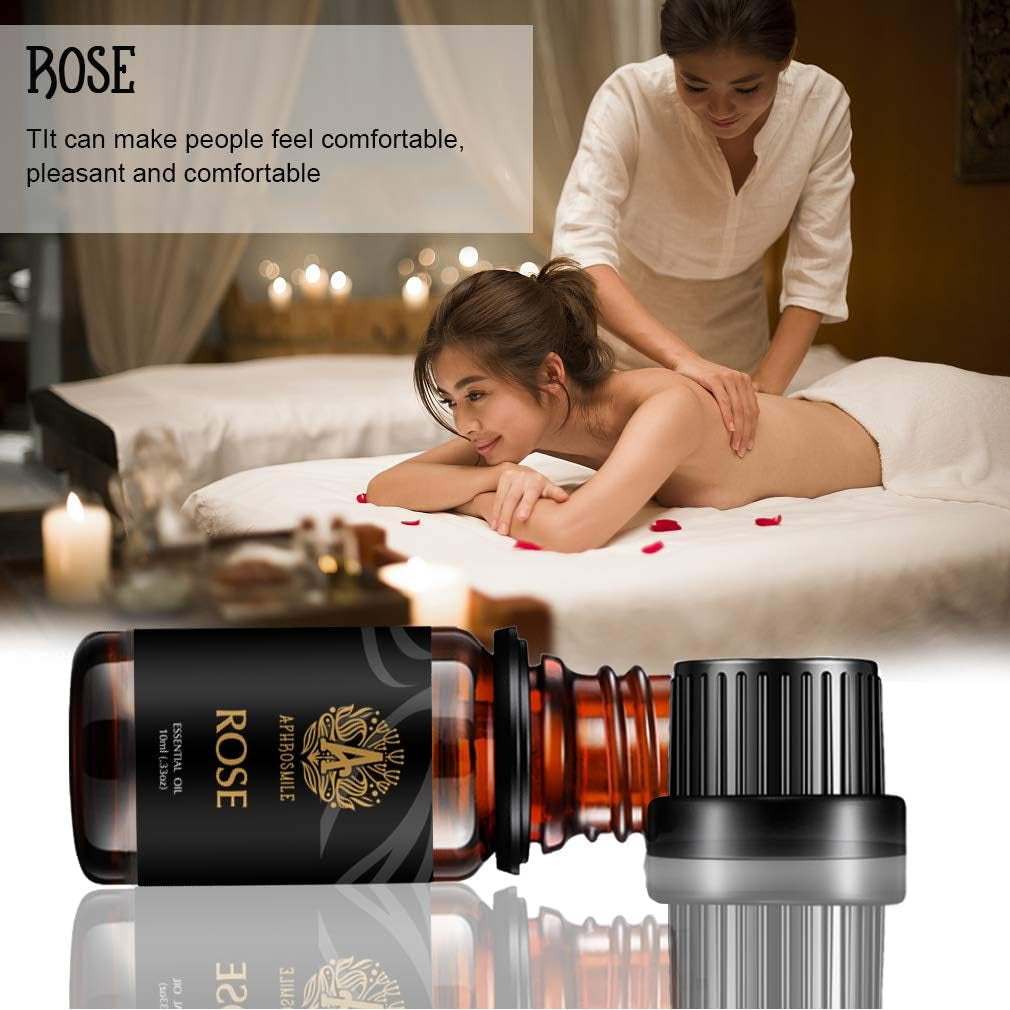 Aromatherapy Essential Oils Set, 100% Pure & Therapeutic Grade Essential Oils Rose Scent Set for Diffuser, Humidifier, Massage, Skin Care, Rose Aromatherapy Essential Oils Fragrance Oils Set 2 * 10Ml