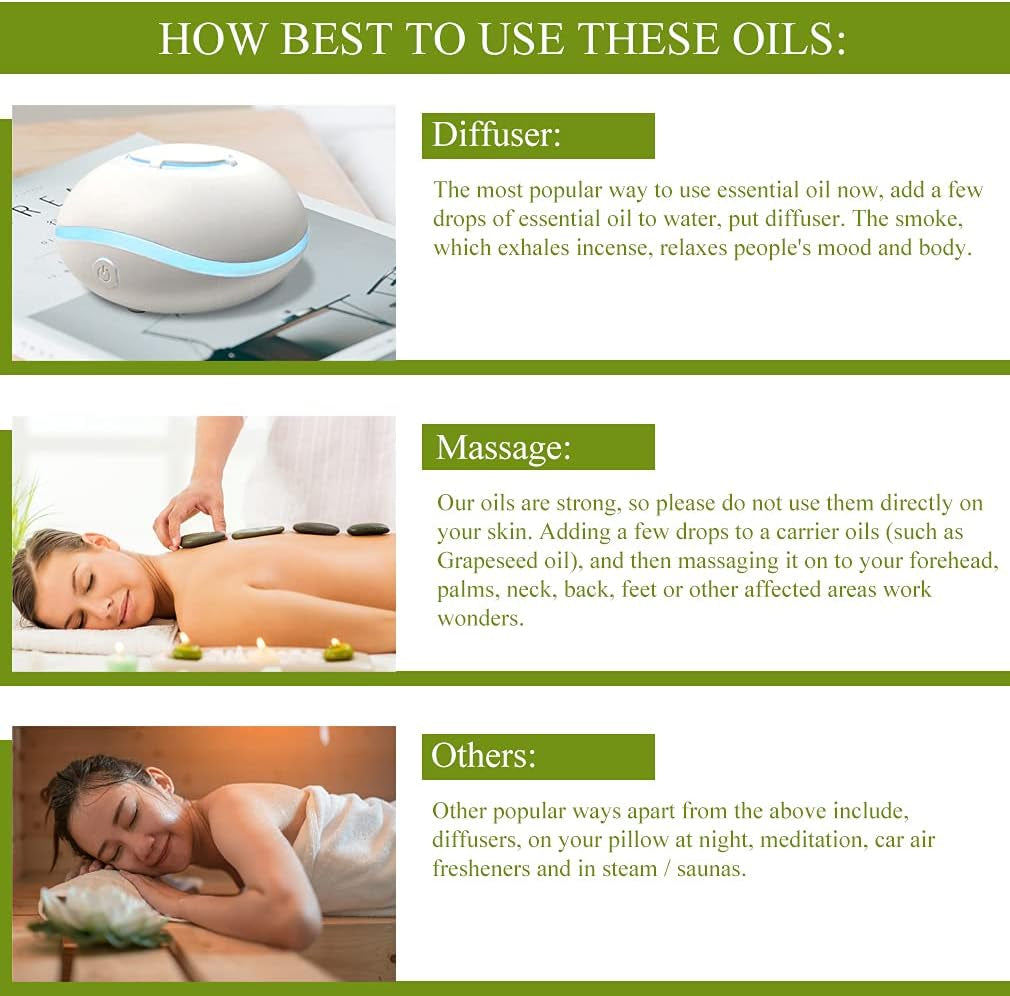 Aromatherapy Essential Oils Set, 100% Pure & Therapeutic Grade Tea Tree Essential Oils Scent Set for Diffuser, Humidifier, Massage, 2 * 10Ml Tea Tree Aromatherapy Essential Oils Fragrance Oils Sets