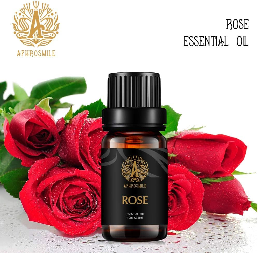 Aromatherapy Essential Oils Set, 100% Pure & Therapeutic Grade Essential Oils Rose Scent Set for Diffuser, Humidifier, Massage, Skin Care, Rose Aromatherapy Essential Oils Fragrance Oils Set 2 * 10Ml