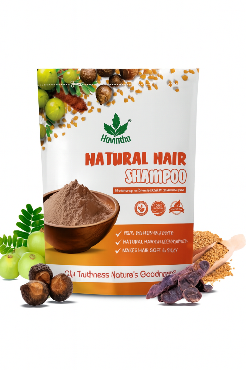 Natural Herbal Hair Wash Powder with Amla & Reetha